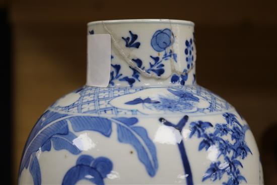 A 19th century Chinese blue and white vase